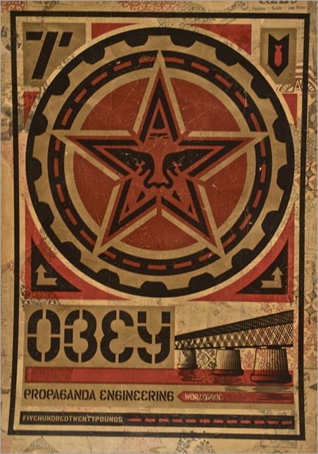 Shepard Fairey Obey 2010 limited edition 7 of 10 mixed media collage on paper.jpg