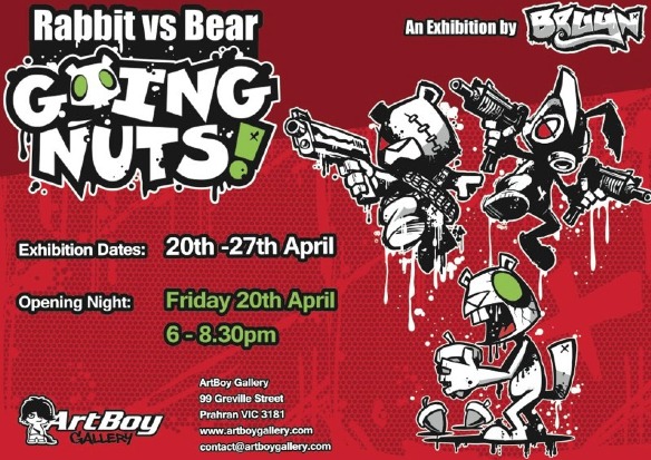 Exhibition – BRUYN – Going Nuts! Rabbit vs Bear – Art Boy Gallery