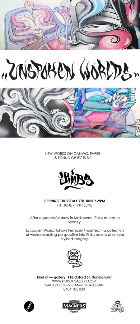 Exhibition – Phibs – Unspoken Worlds – Sydney