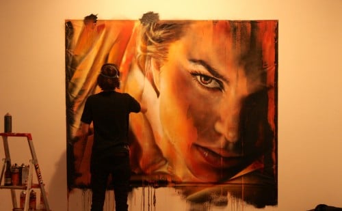 Adnate - Painting live at Metro Gallery