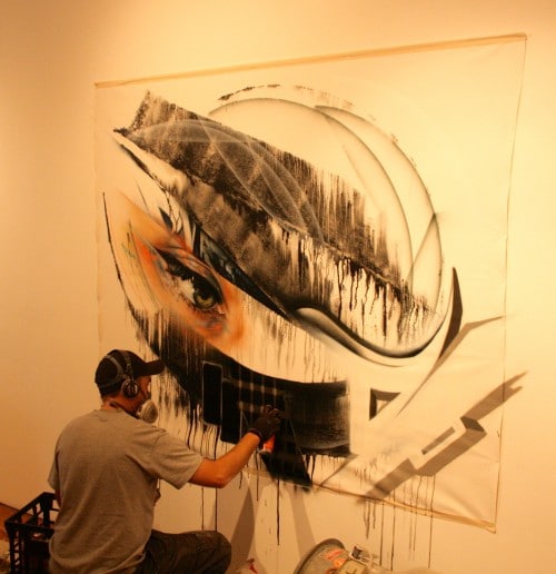 DVATE - Collab piece - Painting live at Metro Gallery