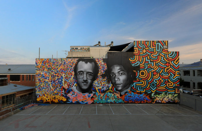 Keith Haring & Jean Michel Basquiat tribute mural Melbourne 2019